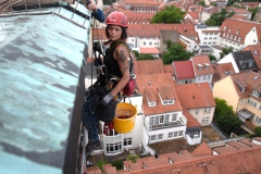 Arbeiten an der Nordfassade des Bartholomäusturmes