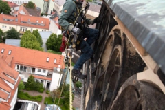 Arbeiten an der Westfassade des Bartholomäusturmes