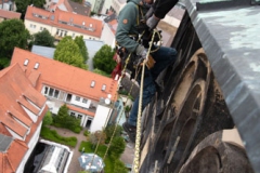 Arbeiten an der Westfassade des Bartholomäusturmes