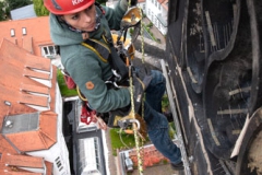 Arbeiten an der Westfassade des Bartholomäusturmes
