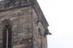 Arbeiten an der Westfassade des Bartholomäusturmes