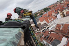 Arbeiten an der Ostfassade des Bartholomäusturmes
